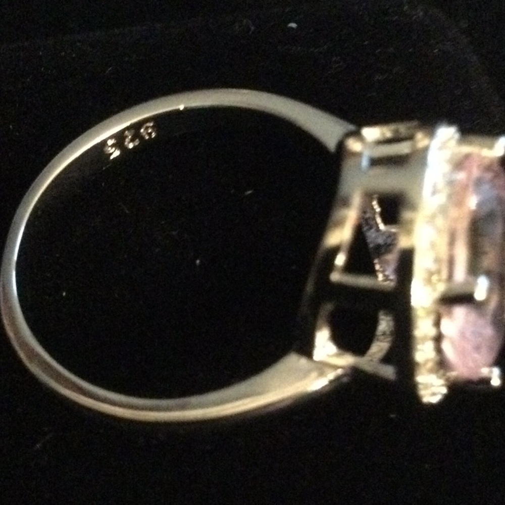Romantic Pink Kunzite Quartz Ring with Halo - Picture 8 of 10